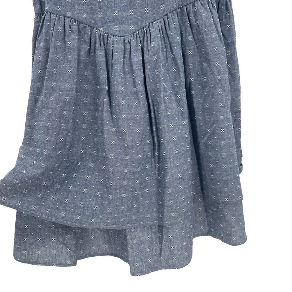 American Rag Chambray Double Ruffle Dress large - Picture 3 of 6